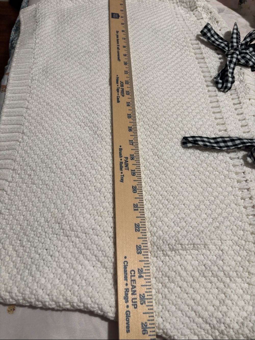 Maeve Ivory Off-Shoulder Knit Sweater with Gingham Tie Straps 232 - Picture 12 of 12